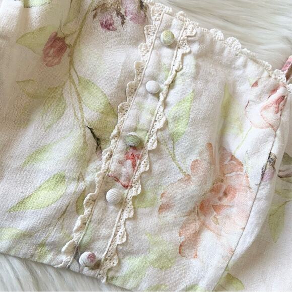Caroline Constas Floral Linen Shorts & Top Set Size Small Retail $400 - Picture 11 of 16